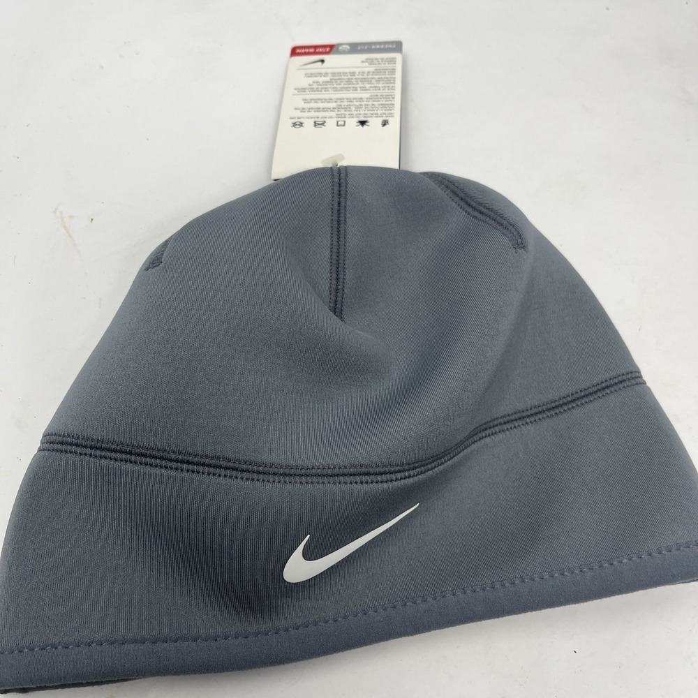 Nike Thermafit Fleece Training Beanie Hat Cap Gray Pull On One Size NWT - Picture 1 of 5